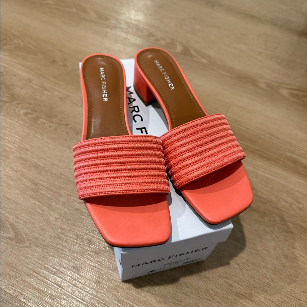 Marc Fisher Vibrant Coral Mules